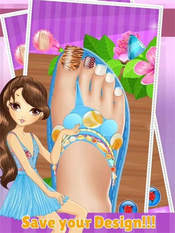 Изображение игры: Toe Nail Spa Salon Beautiful Princess Girls - Makeover And Games Dressup Nails Art & Polish