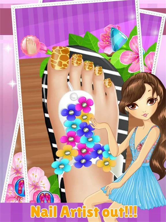 Изображение игры: Toe Nail Spa Salon Beautiful Princess Girls - Makeover And Games Dressup Nails Art & Polish