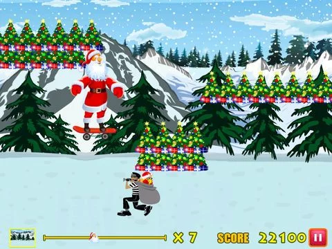 Изображение игры: Amazing Santa Racing Skateboard Game