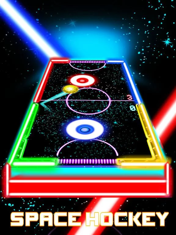 Изображение игры: Glow Hockey HD - New Galaxy War Air Hockey