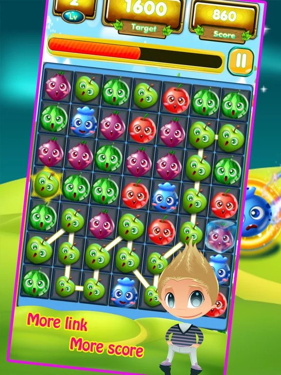 Изображение игры: Fruit Link Blast Bubble Pop!