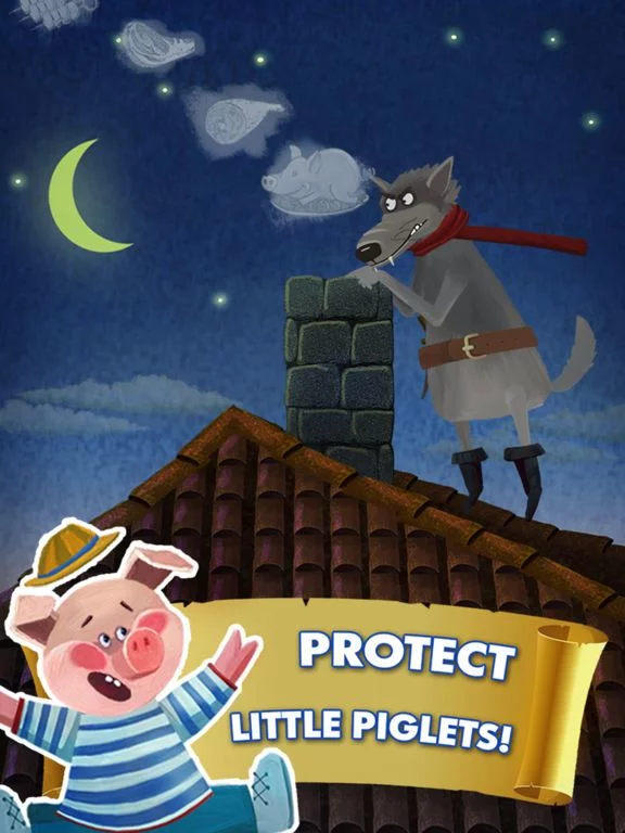 Изображение игры: Three Little Pigs and Big Bad Wolf