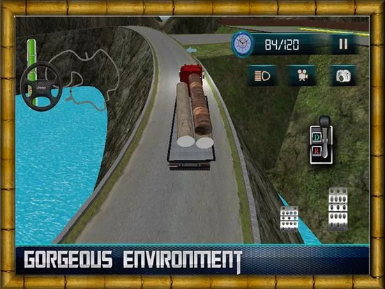 Изображение игры: Truck Driver Simulator 2016 - Log cargo transporter truck 4x4 offroad parking game