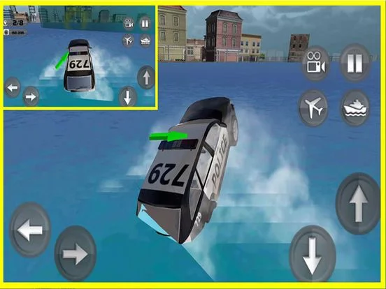 Изображение игры: Floating Police Car Flying Cars – Futuristic Flying Cop Airborne flight Simulator FREE game