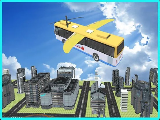 Изображение игры: Flying School Bus Simulator - Extreme Stunt Bus Airplane Flight Pilot