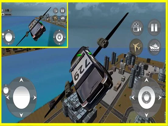 Изображение игры: Floating Police Car Flying Cars – Futuristic Flying Cop Airborne flight Simulator FREE game