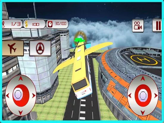 Изображение игры: Flying School Bus Simulator - Extreme Stunt Bus Airplane Flight Pilot