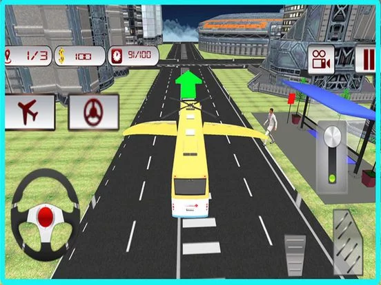 Изображение игры: Flying School Bus Simulator - Extreme Stunt Bus Airplane Flight Pilot