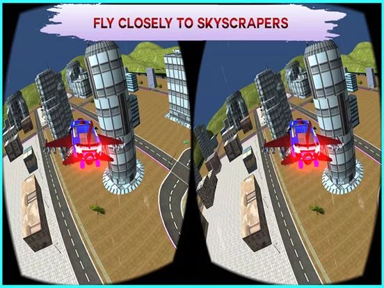 Изображение игры: VR Flying Car Flight Simulator – The best game for google cardboard Virtual Reality
