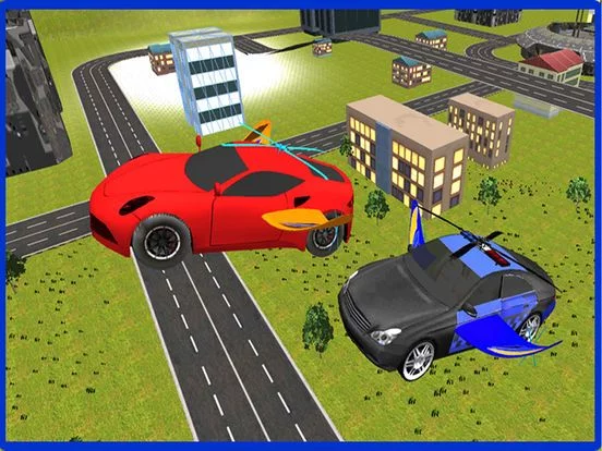 Изображение игры: Flying Car Racing Police Chase – Futuristic Flying thief escape Simulator