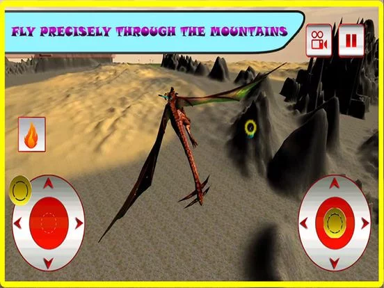 Изображение игры: Flying Fire Dragon Flight Simulator 2016 – Train your blaze drake to fight jurassic war village