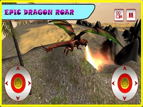 Изображение игры: Flying Fire Dragon Flight Simulator 2016 – Train your blaze drake to fight jurassic war village