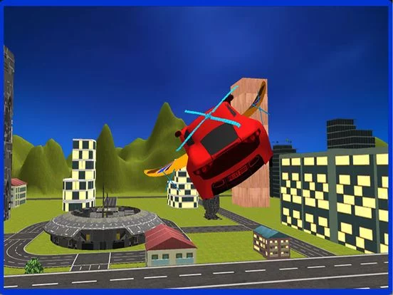 Изображение игры: Flying Car Racing Police Chase – Futuristic Flying thief escape Simulator