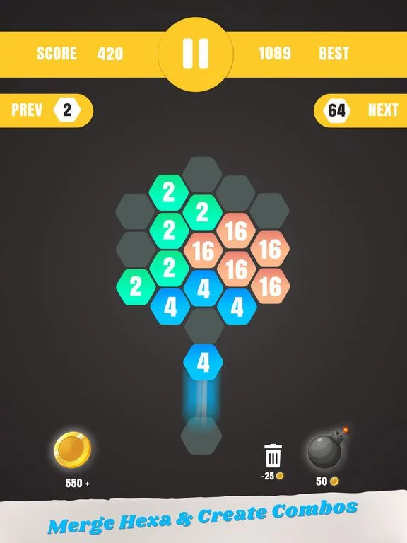 Изображение игры: Hex Merge -Fuse & Lapse it up