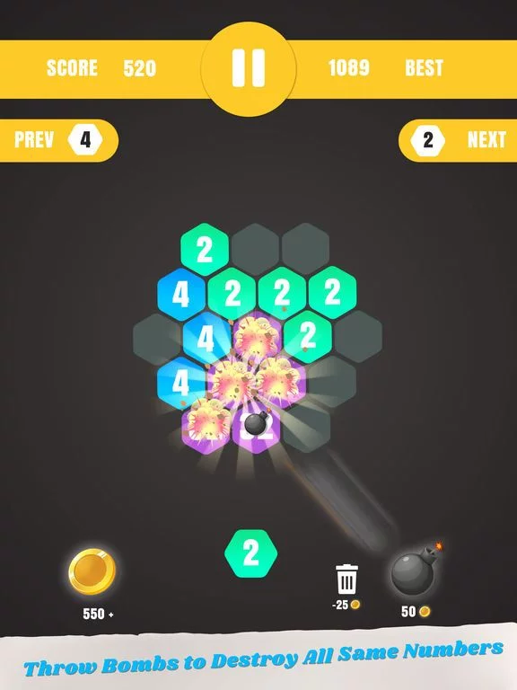 Изображение игры: Hex Merge -Fuse & Lapse it up