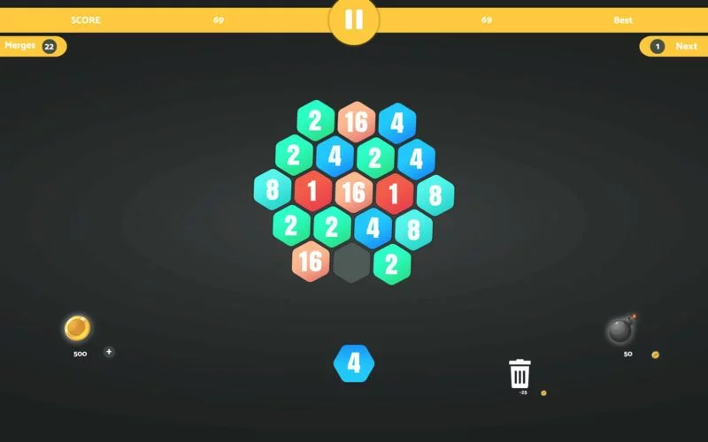 Изображение игры: Launch & Merge: Hexa Puzzle