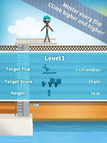 Изображение игры: Stickman High Diving PRO - Touch, Jump & Flip!