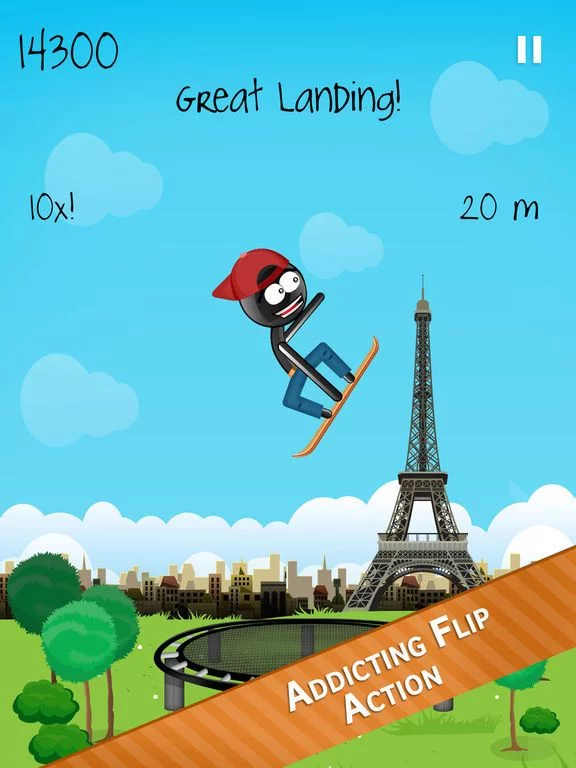 Изображение игры: Stickman Trampoline PRO - Extreme Flip Action!