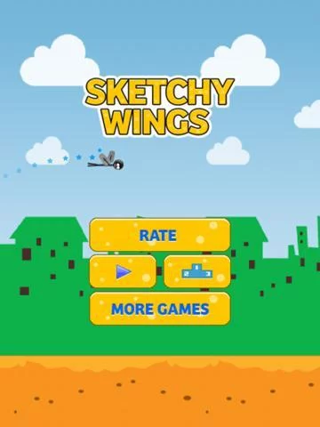 Изображение игры: Sketchy Wings - the Flappy Stickman