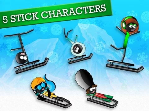 Изображение игры: Stickman Luge - Winter Games!