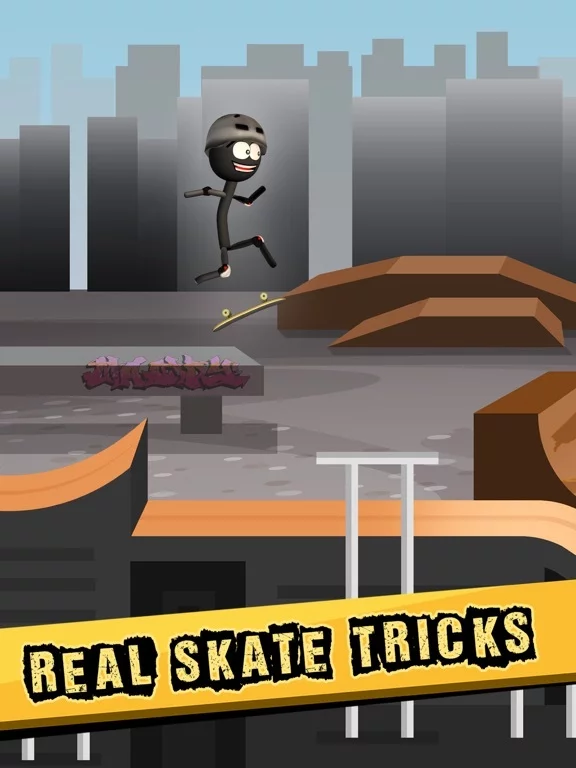 Изображение игры: Stickman Big Air Skateboarding
