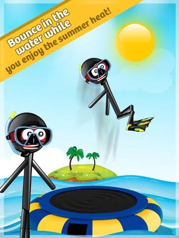 Изображение игры: Stickman Water Trampoline FREE - Flipping Summer!
