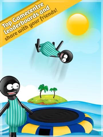 Изображение игры: Stickman Water Trampoline FREE - Flipping Summer!