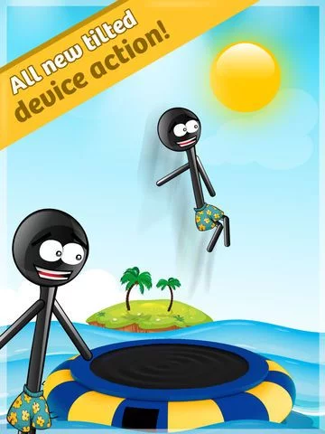Изображение игры: Stickman Water Trampoline FREE - Flipping Summer!