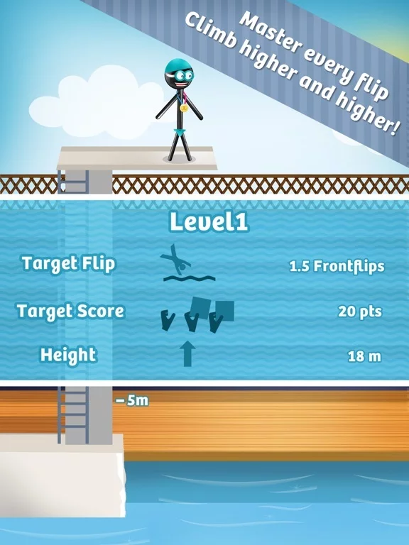 Изображение игры: Stickman High Diving - Touch, Jump & Flip!