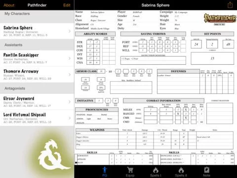 Изображение игры: Real Sheet Unlimited: Pathfinder