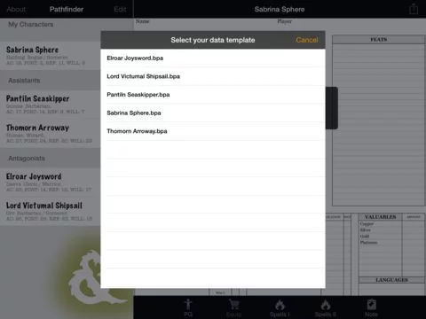 Изображение игры: Real Sheet Unlimited: Pathfinder