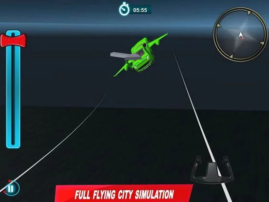 Изображение игры: Night Sky Flying Car 3D