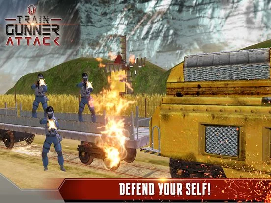 Изображение игры: Train Gunner Gunship Attack 2017