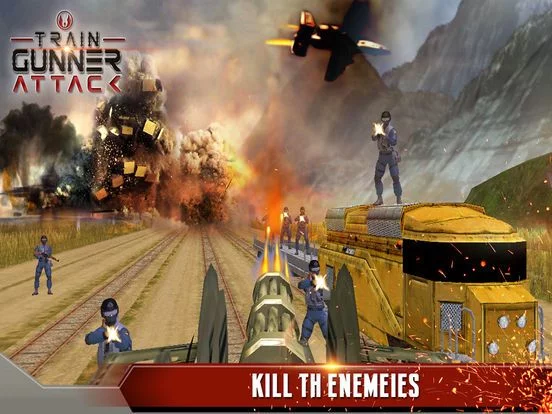 Изображение игры: Train Gunner Gunship Attack 2017