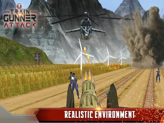 Изображение игры: Train Gunner Gunship Attack 2017