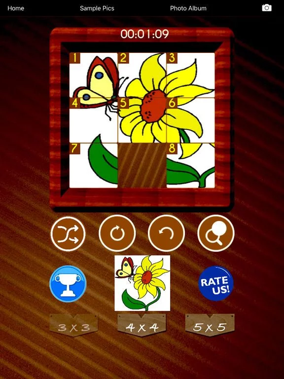 Изображение игры: Sliding puzzle tiles Premium