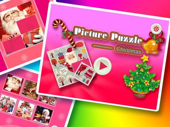 Изображение игры: Picture Jigsaw Puzzles For Kids - Santa Claus - Christmas Tree and Gifts