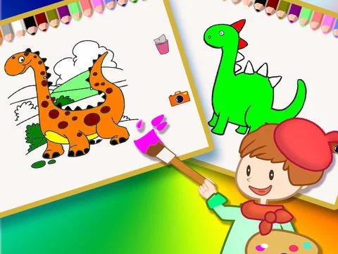 Изображение игры: Colouring Book 7 - Painting for the dinosaurs to make your baby happy