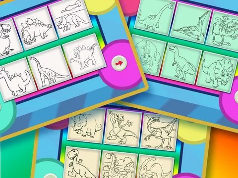 Изображение игры: Colouring Book 7 - Painting for the dinosaurs to make your baby happy
