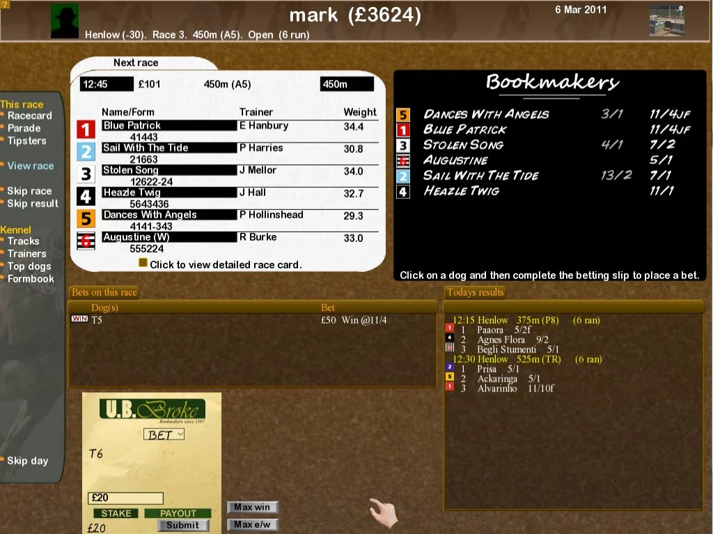 Изображение игры: Greyhound Manager 2