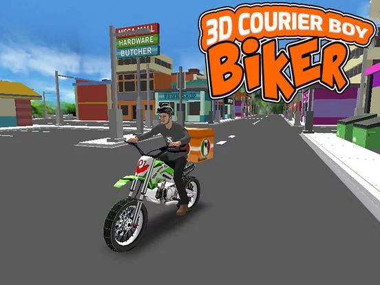 Изображение игры: 3D Courier Boy Biker