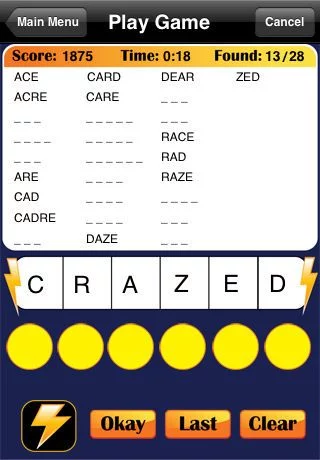Изображение игры: Word Zapper Lite