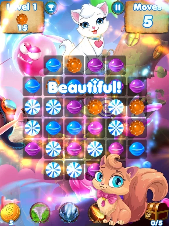Изображение игры: Kitty Crush - puzzle games with cats and candy