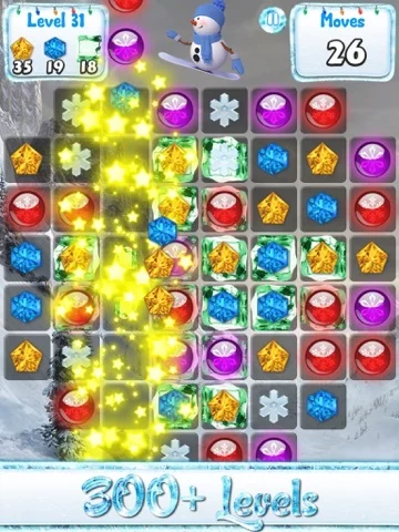 Изображение игры: Snowman Games and Christmas Puzzles - Match snow and frozen jewel for this holiday countdown