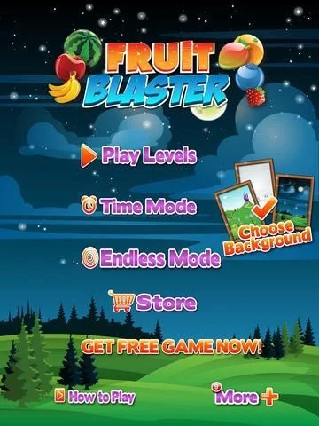 Изображение игры: Fruit Blaster Mania - Blastings Fruits like Apples, Blueberry, Banana, Strawberry, Orange, Water Melons and Raspberry