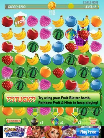 Изображение игры: Fruit Blaster Mania - Blastings Fruits like Apples, Blueberry, Banana, Strawberry, Orange, Water Melons and Raspberry