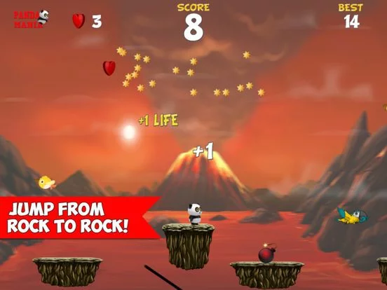 Изображение игры: Panda Mania Jumper - Jump the Bamboo Game