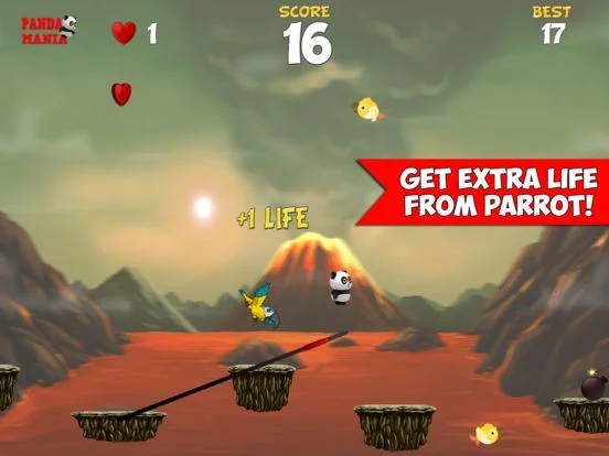 Изображение игры: Panda Mania Jumper - Jump the Bamboo Game