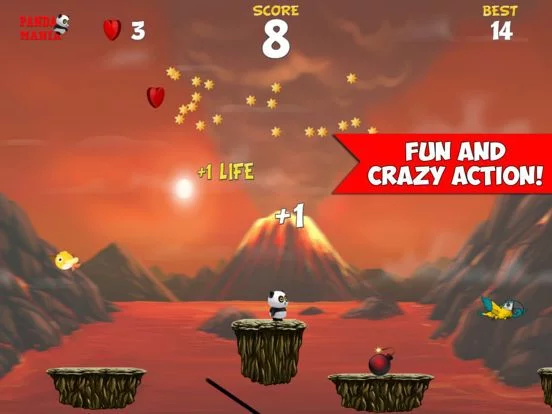 Изображение игры: Panda Mania Jumper - Jump the Bamboo Game