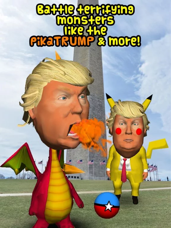 Изображение игры: TRUMP-yman GO! Bounce balls at him in augmented reality!